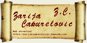 Zarija Capurelović vizit kartica